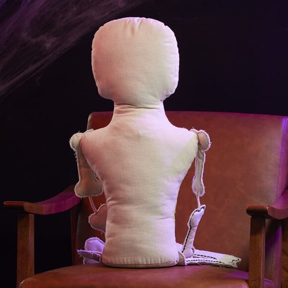 Large Skeleton Sitter Life Sized Stuffed Canvas Skeleton sitter 48" x 11.5" x 6" - Picture 4 of 5